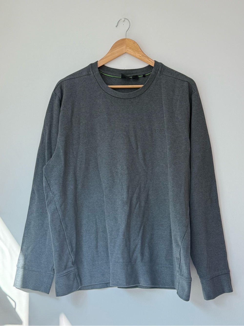 HUGO BOSS Salbo X Crewneck Sweatshirt Mens Size XXL Charcoal Grey Tonal Logo